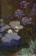 Claude Monet Water Lilies and Agapanthus Lilies oil